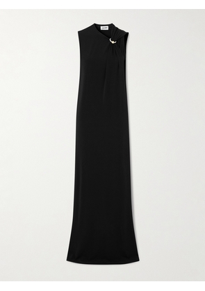 Jean Paul Gaultier - Draped Stretch-satin Maxi Dress - Black - xx small,x small,small,medium,large,x large,xx large