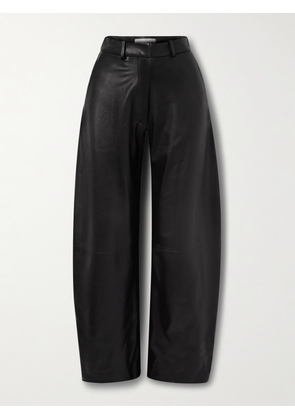 Nour Hammour - Leather Barrel-leg Pants - Black - FR 34,FR 36,FR 38,FR 40,FR 42,FR 44