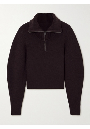 LEMAIRE - Wool Half-zip Hoodie - Burgundy - xx small,x small,small,medium,large,x large