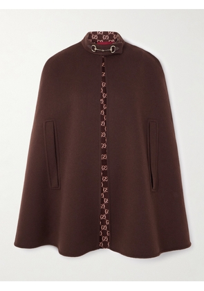 Gucci - Embellished Wool And Silk-blend Cape - Brown - IT36,IT38,IT40,IT42,IT44,IT48