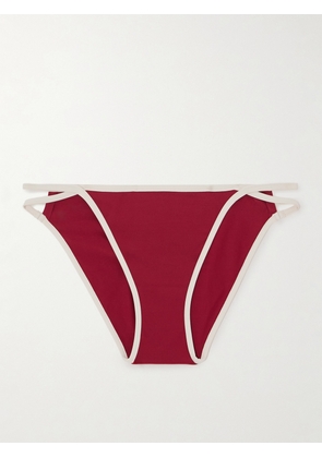 Eres - Reinette Anita Cutout Two-tone Bikini Briefs - Red - FR 38,FR 40,FR 42,FR 44