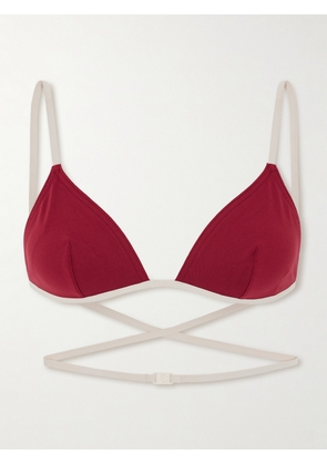 Eres - Reinette Karen Two-tone Triangle Bikini Top - Red - FR 36,FR 38,FR 40,FR 42,FR 44
