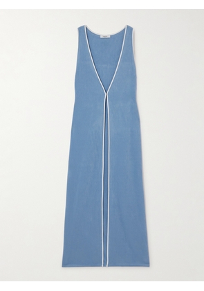 Marysia - Aalto Crepe-trimmed Cotton-blend Terry Tunic - Blue - x small,small,medium,large
