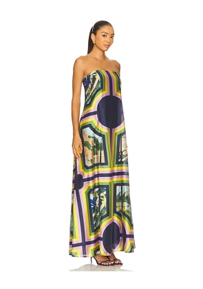 Muma World Looking Glass Ursa Dress in Navy,Green. Size L. Also in M, S, XS.