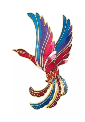 Susan Caplan Vintage 1980s Paradise bird brooch - Red