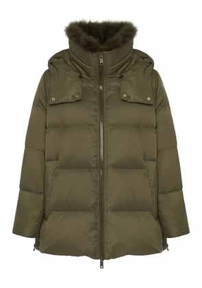 Yves Salomon lambswool-collar down jacket - Green