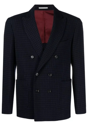 Brunello Cucinelli houndstooth double-breasted blazer - Blue