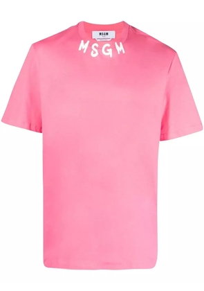 MSGM logo-print cotton T-shirt - Pink