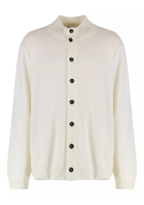 Moorer ribbed-knit button cardigan - White