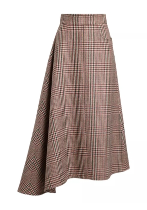 Patou asymmetric houndstooth midi skirt - 5082