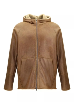 Salvatore Santoro hooded shearling jacket - Brown