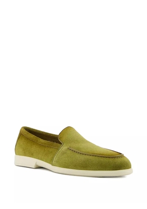 Santoni Malibu almond-toe leather loafers - Green