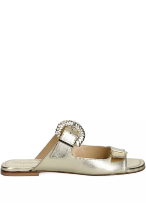 Baldinini braided-buckle slides - Gold