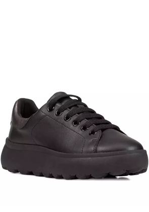 Geox leather platform sneakers - Black