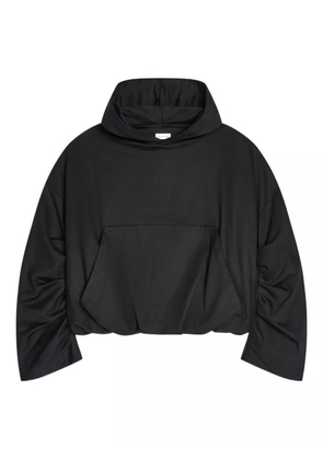 DRIES VAN NOTEN draped balloon-sleeve hoodie - Black