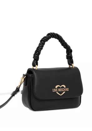 Love Moschino mini top-handle logo cross-body bag - Black