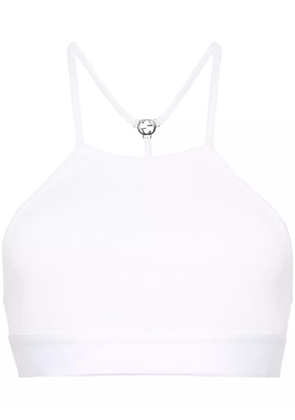 Gucci Interlocking G ribbed cropped top - White