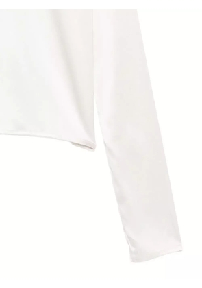 MANURÍ Tina point-collar silk-blend shirt - White