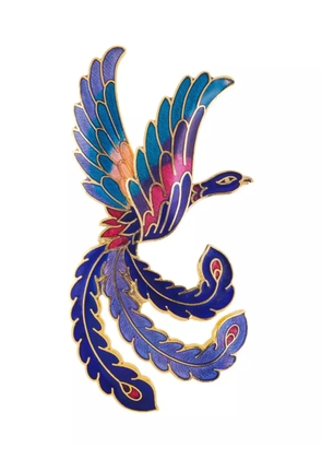 Susan Caplan Vintage 1980s Paradise bird brooch - Blue