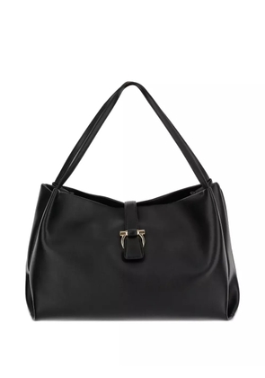Ferragamo Gancini-clasp calfskin shoulder bag - Black