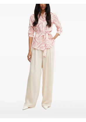 Silvian Heach abstract-print belted shirt - Pink