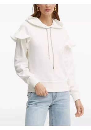 Silvian Heach ruffle embellished hoodie - White