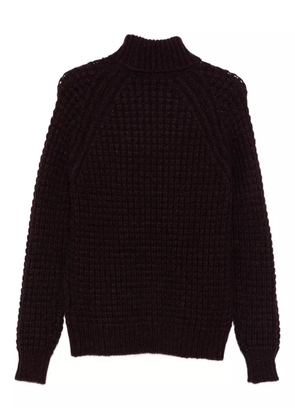 Roberto Collina roll-neck waffle-knit sweater - Red