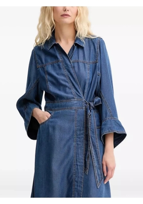 MUNTHE Prescott denim midi wrap dress - Blue