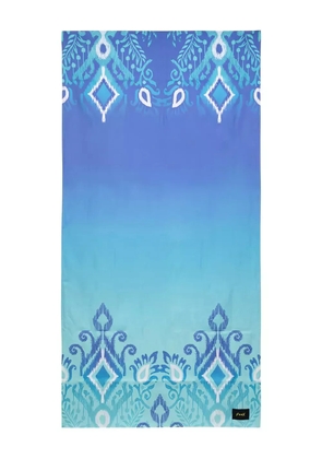 f**k ikat-pattern beach towel - Blue