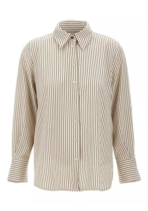Marella striped long-sleeve shirt - Neutrals