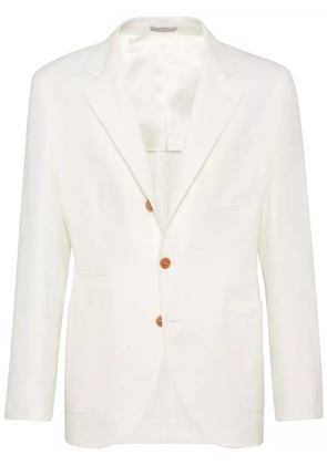 Brunello Cucinelli single-breasted linen blazer - White