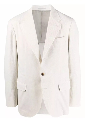 Brunello Cucinelli single-breasted cotton blazer - Neutrals