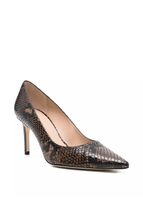 Stuart Weitzman 80mm snakeskin-pattern stiletto heeled pumps - Brown