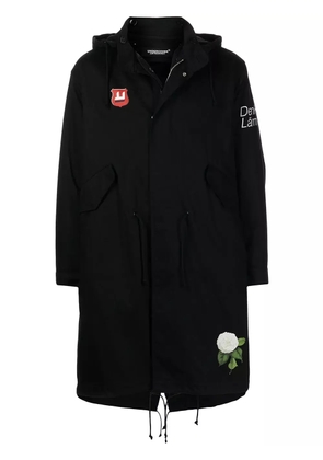 Undercover floral-print hooded jacket - Black