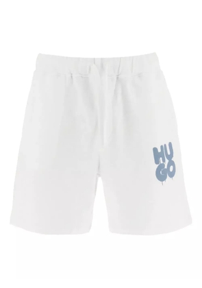 HUGO Dolivar Graffiti-logo shorts - White
