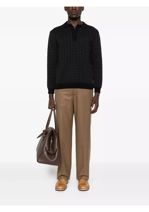 Emporio Armani textured polo shirt - Blue