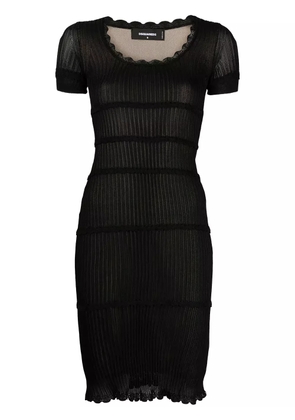 DSQUARED2 scallop lace-trim rib-knit minidress - Black