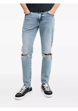 BOSS knee-rips straight-leg jeans - Blue