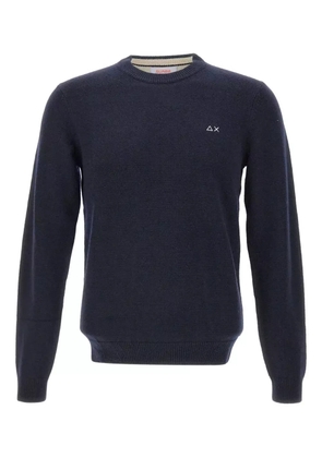 Sun68 logo-embroidered crew-neck sweater - Blue