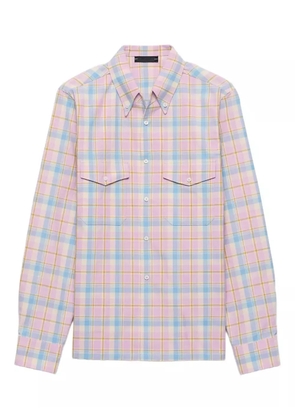Prada patch-pocket checked shirt - F0E18 PINK