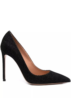 Aquazzura 110mm pointed-toe glitter pumps - Black