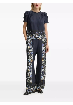 MUNTHE floral-print panel blouse - Blue