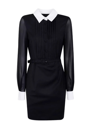 Blugirl pleated-front collared belted day dress - Black