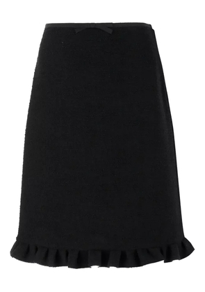 Valentino Garavani ruffled tweed skirt - Black