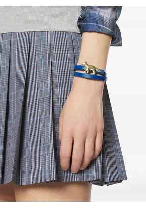 Maison Kitsuné fox-embellished leather bracelet - Blue