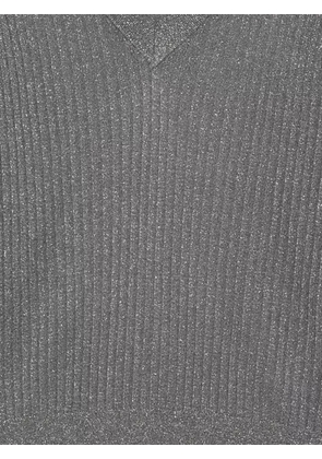 LIU JO metallic-effect ribbed sweater - GRIGIO