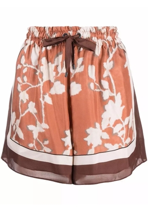 Brunello Cucinelli floral-print bermuda short - Orange