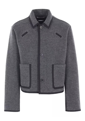 Diomene boiled wool contrast-piping jacket - Grey