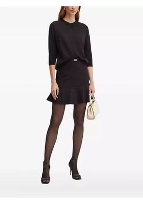 Liviana Conti three-quarter sleeve V-neck sweater - Black