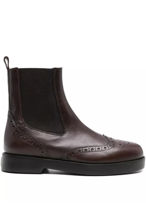 AGL elastic-insert brogue boots - Brown